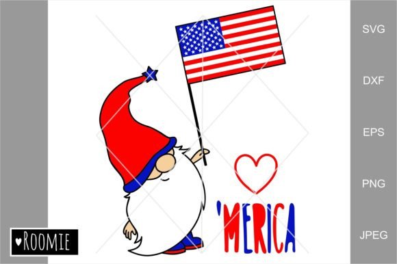 4th of July Gnome Svg Graphics & Crafts