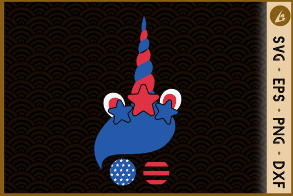 4th of July Unicorn American Flag Graphics & Crafts