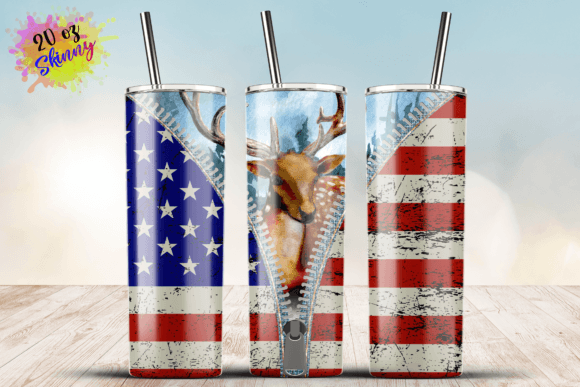American Flag Camo Deer Hunting Zipper: Graphics & Crafts for Local Branding