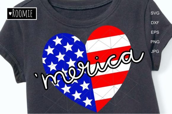 American Flag Heart SVG, 4th of July Graphics & Crafts