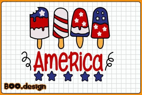 American Flag Ice Cream SVG: Graphics for Crafts