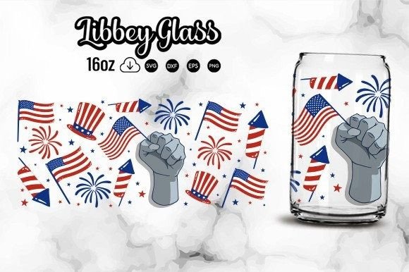 American Flag Libbey Glass Svg Cut Files