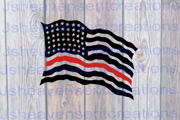 American Flag Red Line Svg for Crafts and Graphics