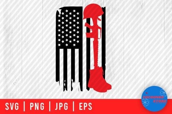 American Flag with Soldier Sign Svg for Crafts and Graphics