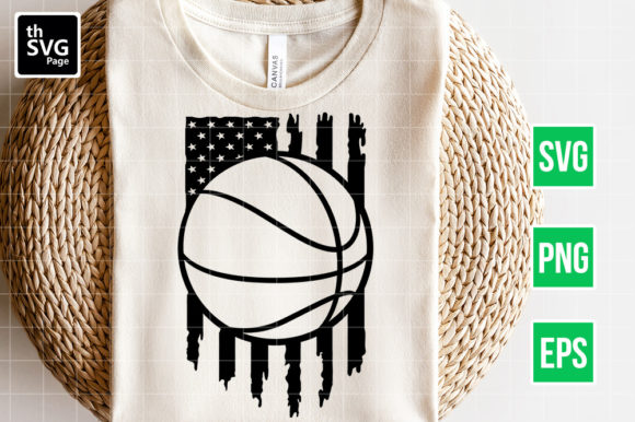 Basketball American Flag SVG: Graphics for Crafts and Content