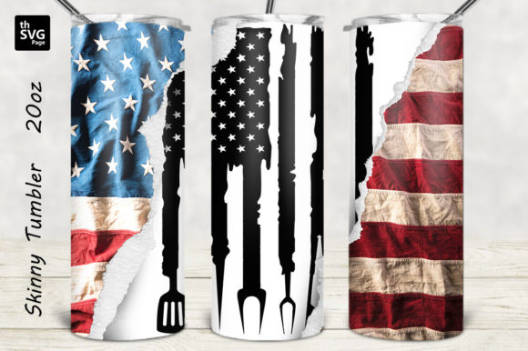 BBQ American Flag Tumbler Design: Graphics & Crafts for Local Business
