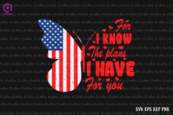Butterfly American Flag 4th of July Graphics & Crafts