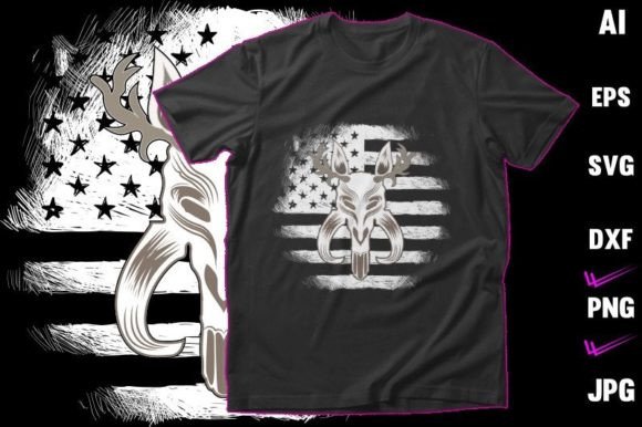 Deer Skull American Flag: Graphics and Crafts for Creative Publishing