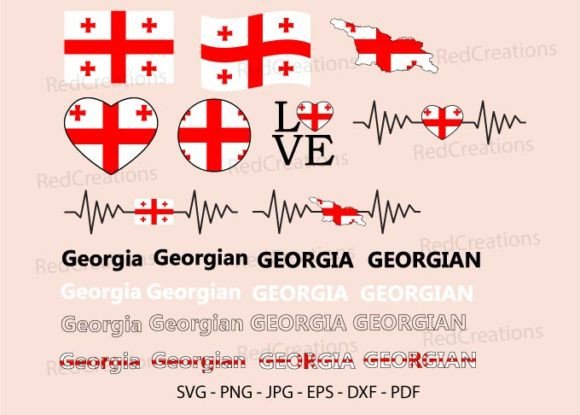 Georgia Flag Svg Bundle, Graphics & Crafts