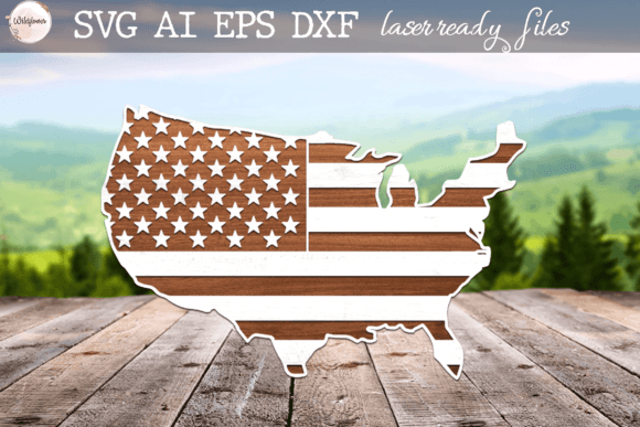 Glowforge United States America Flag Graphics