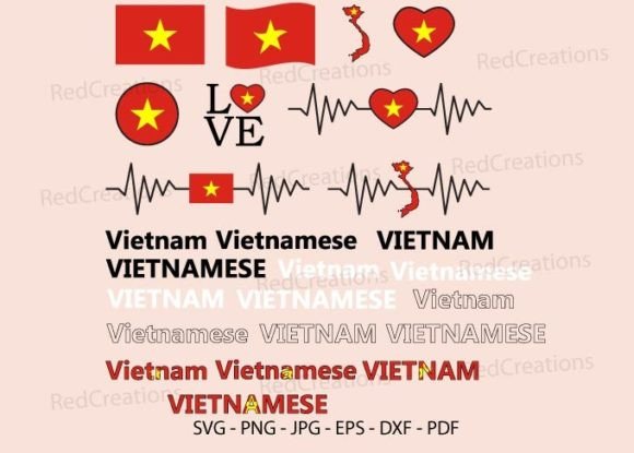 Graphics and Crafts: Vietnam Flag Bundle