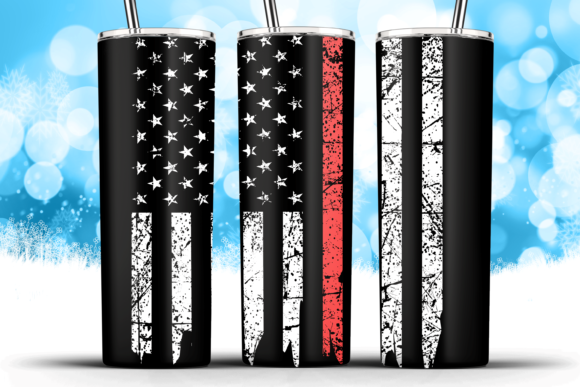 Graphics & Crafts: Skinny Wrap Single Flag Thin Red Line