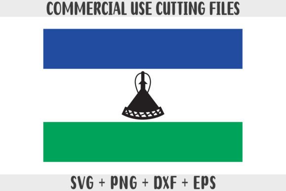 Lesotho Flag SVG Original Colors for Graphics and Crafts