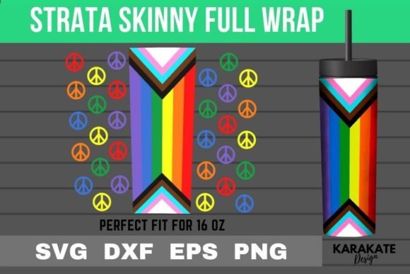 LGBTQ Peace Flag 16 Oz Strata Skinny SVG: Graphics and Crafts for Editorial Use
