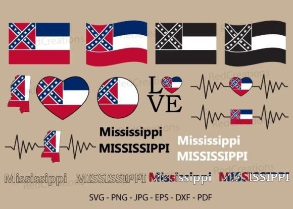Mississippi State Flag Svg Bundle: Graphics and Crafts