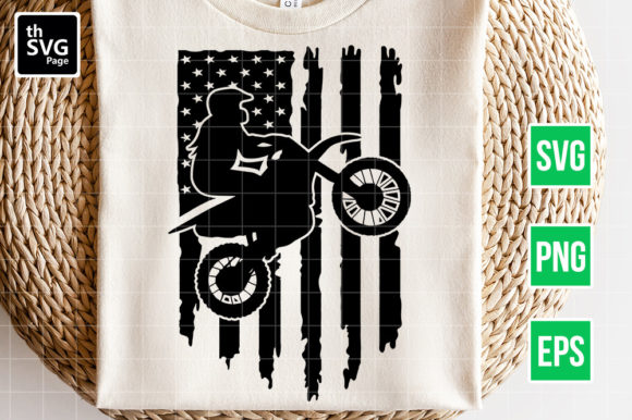 Motocross American Flag SVG: Graphics & Crafts
