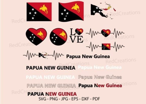 Papua New Guinea Flag Bundle Svg, Graphics
