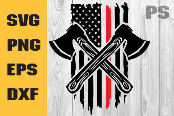 Red Line Flag SVG, Firefighter Flag Svg