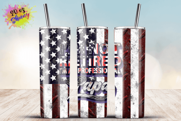 Retro America Flag I m Not Retired Im ..
