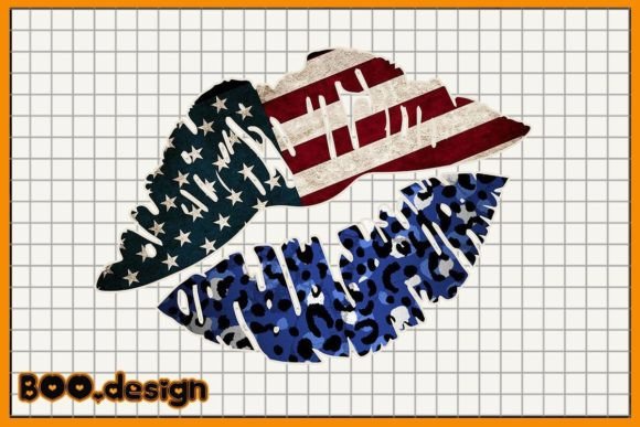 Retro Flag Lips America Sublimation Graphics