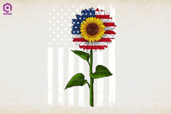 Sunflower American Flag: Graphics and Crafts with a Warm Glow