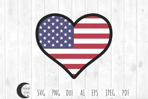 USA Heart Svg, 4th of July Svg, Us Flag